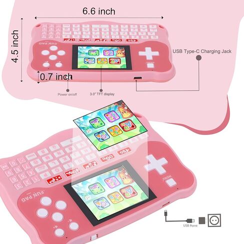 Kids Tablet/Baby Learning Pad with 102 Activities/Toddler Tablet with ABC/Words/Music/Math Interactive Educational Electronic Toys Gifts Handheld Game for Preschool Boys Girls Ages 3-12 in Saudi Arabia
