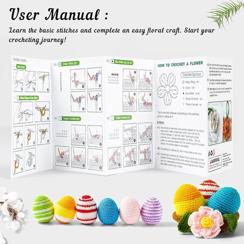 113 Piece Crochet Kit with Yarn Set– 1600 Yards Assorted Yarn for Knitting and Crochet, 73PCS Crochet Accessories Set Including Ergonomic Hooks, Knitting Needles & More Ideal Beginner Kit in Kuwait