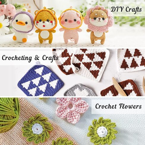 113 Piece Crochet Kit with Yarn Set– 1600 Yards Assorted Yarn for Knitting and Crochet, 73PCS Crochet Accessories Set Including Ergonomic Hooks, Knitting Needles & More Ideal Beginner Kit in Kuwait