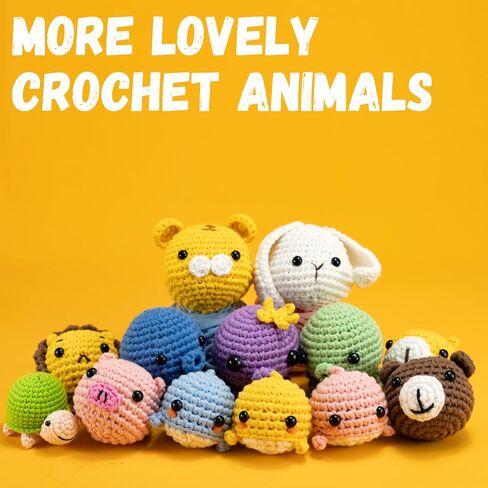 Beginner Crochet Kit, Crochet Kits for Kids and Adults, 3PCS Crochet Animal Kit for Beginners Include Videos Tutorials, Yarn, Eyes, Stuffing, Crochet Hook - Boys and Girls Birthdays Gift in Saudi Arabia