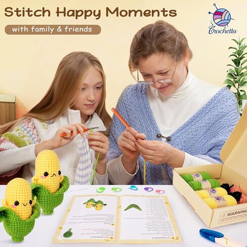 Crochetta Crochet Kit for Beginners, Beginner Crochet Kit for Adults with Step-by-Step Video Tutorials, Amigurumi Crochet DIY Knitting Supplies for Adults Kids, 2-Pack Angel (40%+ Yarn) in Kuwait