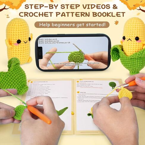 Crochetta Crochet Kit for Beginners, Beginner Crochet Kit for Adults with Step-by-Step Video Tutorials, Amigurumi Crochet DIY Knitting Supplies for Adults Kids, 2-Pack Angel (40%+ Yarn) in Kuwait