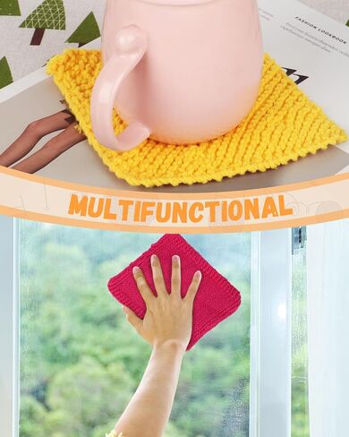 Aeelike Knitting Kit for Beginners, Complete Beginner Knitting Kit Easy Knitting Set Including Knitting Needles Set Cotton Yarn, Learn to Knit Dishcloth with Step-by-Step Instructions, Colorful in Saudi Arabia