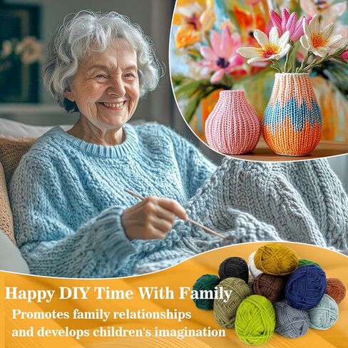 15x20g Acrylic Yarn for Crocheting - Soft Knitting Yarn for Crafts Multicolor Yarn Skeins for Crocheting DIY Yarn Bulk for Handicraft Knitting Yarn Scarves Gift for Beginners Adults in Kuwait