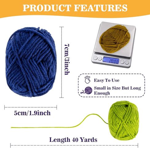 15x20g Acrylic Yarn for Crocheting - Soft Knitting Yarn for Crafts Multicolor Yarn Skeins for Crocheting DIY Yarn Bulk for Handicraft Knitting Yarn Scarves Gift for Beginners Adults in Kuwait
