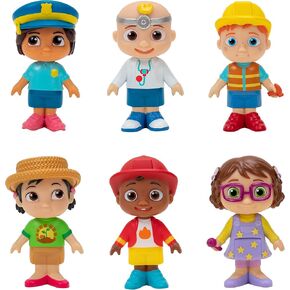 CoComelon Official Friends & Family, 6 Figure Pack - 3 Inch Character Toys - Features Two Baby JJ Figures (Tee and Onesie), Tomtom, YoYo, Cody, and Nina - Toys for Babies and Toddlers