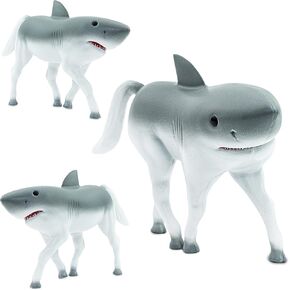 Randimals Animal Figurine Toy Horse & Shark Hybrid Realistic Animal Toys - Unique Mix of Safari Toys & Farm Animals Small Figurines - Hork Mini Animal Figures for Kids & Kidults