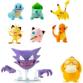 Pokemon Battle Figure 8-Pack - Comes with 2" Pikachu, 2" Bulbasaur, 2" Squirtle, 2" Charmander, 2" Meowth, 2" Jigglypuff, 3" Loudred, and 3" Psyduck