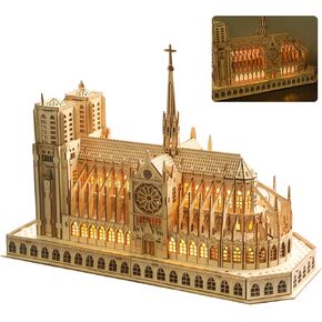 3D Wooden Puzzles for Adults, 3D Puzzle London Tower Bridge Model Kit for Adults, Led Light DIY Games Gift on Birthday Christmas, Building 3D Puzzle for Adults