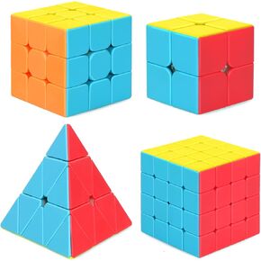 STEAM Life Speed Cube Set 5 Pack Magic Cube, Includes Speed Cubes 3x3, 2x2 S, Pyramid Cube, Megaminx Cube Puzzle Cube Bundle for Kids & Adults, Stocking Stuffers for Boys