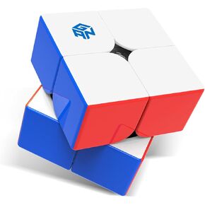 GAN 251 M Air, 2x2 Magnetic Speed Cube Stickerless 251 Mini Cube 48 Magnets Puzzle Toy for Beginner(Frosted Surface Primary Internal)