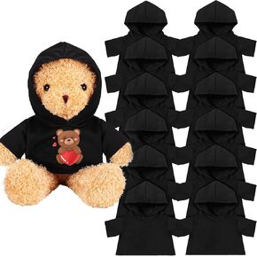 12 PCS Stuffed Bear Clothes Shirt Stuffed Animal T-Shirt Doll Tshirts Classic Plush Bear Shirts Bear Hoodie Fit 14-18 Inches Stuffed Bear Dolls (White)