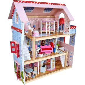KidKraft Chelsea Doll Cottage Wooden Dollhouse with 16 Accessories, Working Shutters, for 5-Inch Dolls
