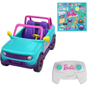 Hot Wheels Barbie RC SUV, Remote-Control Pink Vehicle That Fits 2 Fashion Dolls & Accessories, Includes Kid-Applied Stickers for Customization