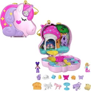 Polly Pocket Compact Playset, Otter Aquarium with 2 Micro Dolls & Accessories, Travel Toys with Surprise Reveals (Amazon Exclusive)