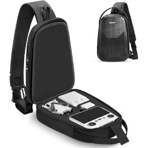Mini 4 Pro Case, Waterproof Hard Carrying Case, Portable Travel Drone Sling Backpack, Crossbody Bag Compatible with DJI Mini 4 Pro, RC 2/ RC-N2 Controller, Fly More Combo and Accessories