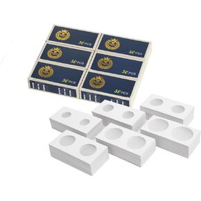 Boen 300PCS Coin Flips in 6 Sizes Cardboard Coin Holders for Colletors 2x2 inch Coin Cardboard Coin Flips for Coin Collection