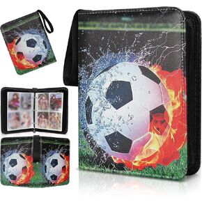 Collectible Trading Card Albums,4 Pocket Card Binder, 400 Double Sided Pocket PU Premium Zip Trading Collection Binderwith 50 Removable Sleeves, Card Folder forTCG, Sports Cards (Green & White)