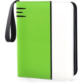 Card Binder 4 Pocket, Collectible Trading Card Albums Fits 400 Cards with 50 Removable Sleeves, Portable Trading Card Binder Collection Album Holder, Game Card Case book With Zipper for Gifts, L-Green