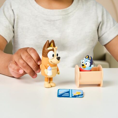 Bluey Figure 2-Pack Baby Race | 2 Figure Pack with Chilli and Baby with Cradle Accessory in Saudi Arabia