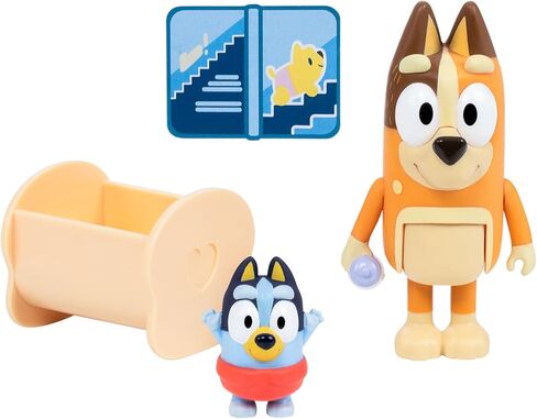 Bluey Figure 2-Pack Baby Race | 2 Figure Pack with Chilli and Baby with Cradle Accessory in Saudi Arabia