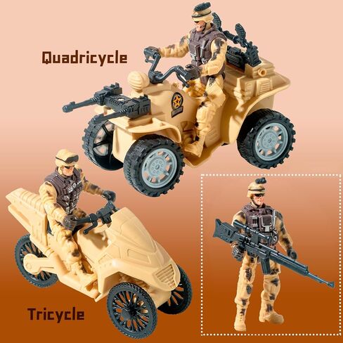Army Men Action Figures with Military Vehicles Toys Playset, Toy Soldiers with Military Boats, Protective Net,Small Pistol for Kids Boys Girls, Age 6 7 8 9 10 in Saudi Arabia