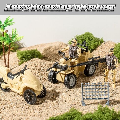 Army Men Action Figures with Military Vehicles Toys Playset, Toy Soldiers with Military Boats, Protective Net,Small Pistol for Kids Boys Girls, Age 6 7 8 9 10 in Saudi Arabia