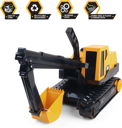 CAT Construction Toys, Steel Front Loader 16", Classic Heavy-Duty Yellow Construction Vehicle Toy with Real Working Arm and Bucket, For Kids and Toddlers Ages 3+ in Saudi Arabia