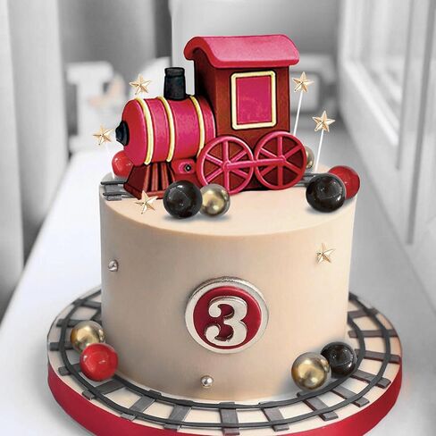 JeVenis Christmas Train Cake Decoration Train Cake Topper Train Theme Birthday Decorations Baby Shower Party Supplies Baby Shower Cake Decoration in Saudi Arabia