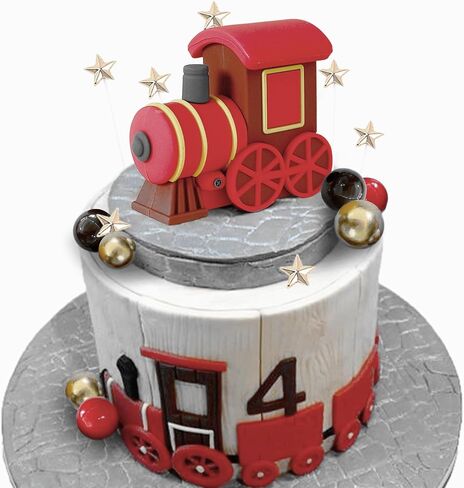 JeVenis Christmas Train Cake Decoration Train Cake Topper Train Theme Birthday Decorations Baby Shower Party Supplies Baby Shower Cake Decoration in Saudi Arabia
