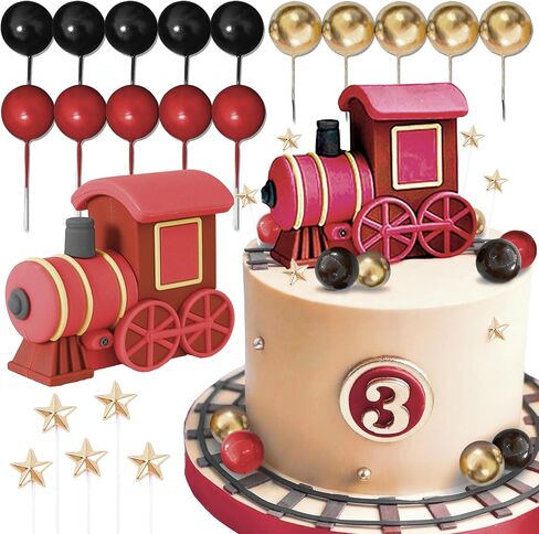 JeVenis Christmas Train Cake Decoration Train Cake Topper Train Theme Birthday Decorations Baby Shower Party Supplies Baby Shower Cake Decoration in Saudi Arabia