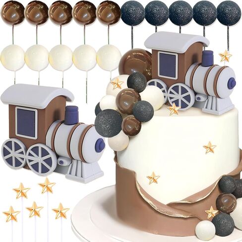 JeVenis Christmas Train Cake Decoration Train Cake Topper Train Theme Birthday Decorations Baby Shower Party Supplies Baby Shower Cake Decoration in Saudi Arabia