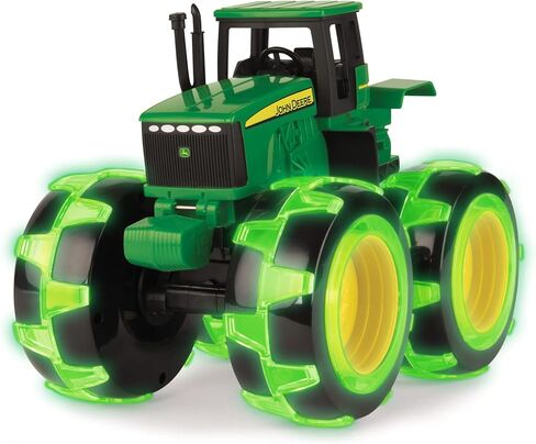 Tomy Monster Streads Wightning Wheels - John Deere Tractor - حركة تنشيط تضيق لعبة Monster Truck Toy - Toy John Deere مع إطارات شاحنات الوحش - عمرها 3 سنوات وما فوق in Kuwait