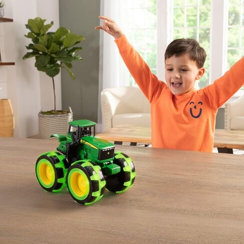 Tomy Monster Streads Wightning Wheels - John Deere Tractor - حركة تنشيط تضيق لعبة Monster Truck Toy - Toy John Deere مع إطارات شاحنات الوحش - عمرها 3 سنوات وما فوق in Kuwait