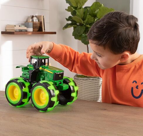 Tomy Monster Streads Wightning Wheels - John Deere Tractor - حركة تنشيط تضيق لعبة Monster Truck Toy - Toy John Deere مع إطارات شاحنات الوحش - عمرها 3 سنوات وما فوق in Kuwait