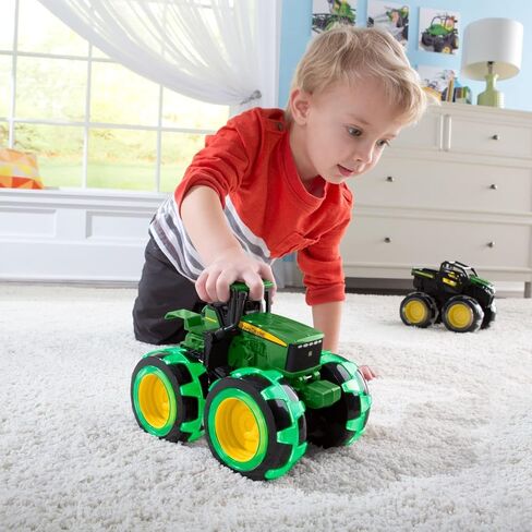Tomy Monster Streads Wightning Wheels - John Deere Tractor - حركة تنشيط تضيق لعبة Monster Truck Toy - Toy John Deere مع إطارات شاحنات الوحش - عمرها 3 سنوات وما فوق in Kuwait