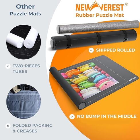The Original Newverest Jigsaw Puzzle Mat Roll Up, Saver Pad 46" x 26" Portable Keeper Up to 1500 pieces with Non-Slip Rubber Bottom & Smooth Top + 3 Puzzle Sorting Trays & Travel-Friendly Storage Bag in Saudi Arabia