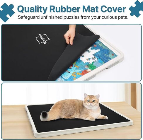 1500 Pieces Rotating Plastic Puzzle Board with Drawers and Cover, 35"x27" Portable Jigsaw Puzzle Table for Adults, Lazy Susan Spinning Puzzle Boards, Ideal Gift for Mum in Saudi Arabia