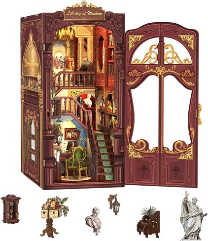 Fsolis Book Nook Kit, DIY Miniature House Room Kit for Adult Activity Mini Puzzle Booknooks Bookshelf Alley Decor Gifts for Women Teenagers Craft Lovers（OWL Bookstore） in Kuwait