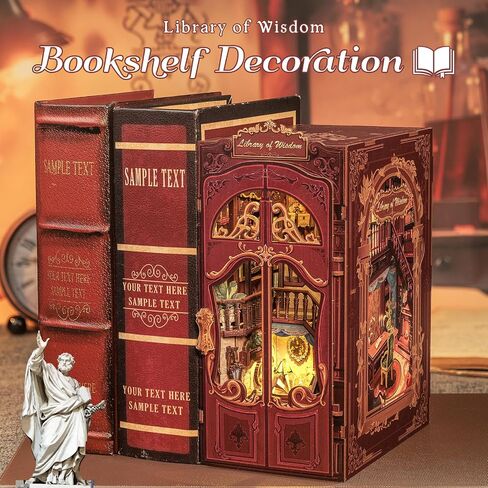 Fsolis Book Nook Kit, DIY Miniature House Room Kit for Adult Activity Mini Puzzle Booknooks Bookshelf Alley Decor Gifts for Women Teenagers Craft Lovers（OWL Bookstore） in Kuwait
