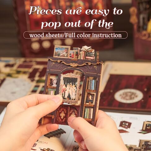 Fsolis Book Nook Kit, DIY Miniature House Room Kit for Adult Activity Mini Puzzle Booknooks Bookshelf Alley Decor Gifts for Women Teenagers Craft Lovers（OWL Bookstore） in Kuwait
