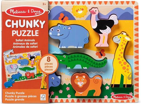 Melissa & Doug Farm Wooden Chunky Puzzle (8 pcs) - FSC Certified in Saudi Arabia