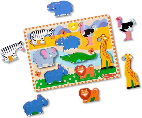 Melissa & Doug Farm Wooden Chunky Puzzle (8 pcs) - FSC Certified in Saudi Arabia