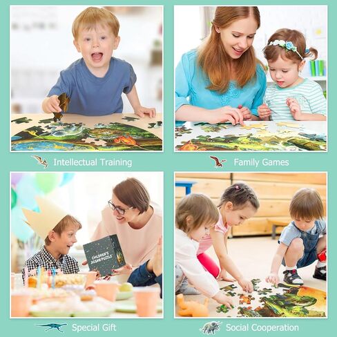 Floor Puzzles for Kids Ages 3-8, 70 Piece Dinosaur Jigsaw Puzzle for Kids Ages 3+ Year Old Large Round Toddler Puzzles Preschool Learning Educational Toys Gift for Boys Girls (Tyrannosaurus) in Kuwait