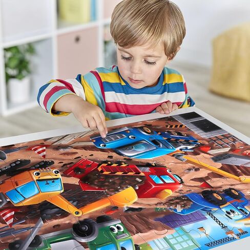 Jumbo Floor Puzzle for Kids,Recycling Garbage Truck Jigsaw Large Puzzles,48 Piece Trash Truck Vehicle Puzzle for Toddler Ages 3-5,Children Learning Preschool Educational Toys,Gift for 4-8 Years Old in Saudi Arabia
