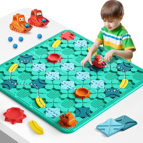 Logical Road Builder Games, STEM Family Board Game, Large Educational Smart Brain Teasers Puzzles Toys, Preschool Learning Early Montessori Birthday Gifts for Kids Boys Girls Age 4-8 Year Old in Kuwait
