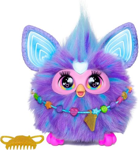 Furby Purple ، 15 ملحقات أزياء ، ألعاب فخمة تفاعلية للفتيات والفتيان البالغة من العمر 6 سنوات in Kuwait
