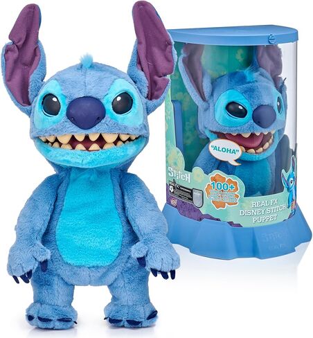 WOW! Stuff Disney Stitch Puppetronic by RealFX | with a Limited 1st Edition Certificate | Looks, Feels & Sounds Real! | Disney's Lilo & Stitch | Over 100 Action & Sounds | 18" High | Ages 6+ in Saudi Arabia