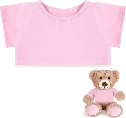 Bear Tee Shirt Fit 14-18inch Bear Clothes Stuffed Animal Clothes Shirt Basic Stuffed Dolls Shirt, White in Saudi Arabia