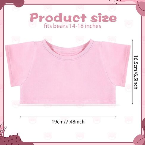 Bear Tee Shirt Fit 14-18inch Bear Clothes Stuffed Animal Clothes Shirt Basic Stuffed Dolls Shirt, White in Saudi Arabia